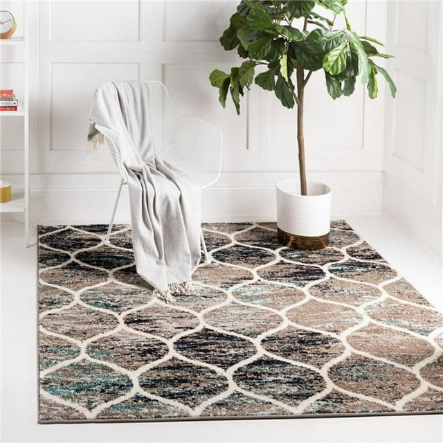 Unique Loom 3151731 6 x 6 ft. Rounded Trellis Frieze Square Rug, Multi Color