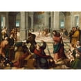 thumbnail image 2 of Bonifacio Veronese 24x18 Gold Ornate Framed and Double Matted Museum Art Print Titled - Christ Driving the Money Changers from the Temple, 2 of 4