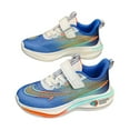 thumbnail image 3 of LIIPEE Girls Sneakers Hook And Loop Strap Closed Toe Non- Soft Sole Mesh Athletic Running Shoes Girls Leisure Casual Daily Party Photoshoot Sneaker,Blue,6-7 Years, 3 of 8