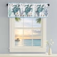 thumbnail image 5 of Blue Sea Turtle Window Valance for Kitchen, Ocean Watercolor Blue Seastars Seaweed Corals Anchor Rod Pocket Short Curtain for Small Windows, Light Filtering Decorative Valance, 60 x 18 Inch, 1 Panel, 5 of 9