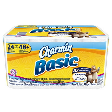 Charmin Basic Toilet Paper Double Rolls, 264 sheets, 24 count Home ... Charmin Basic Toilet Paper Double Rolls, 264 sheets, 24 count Home ...