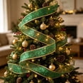 thumbnail image 5 of Sparkly Sequin Christmas Ribbon, Christmas Green 2 In x 10 Yd Wired Edge Ribbon for Gift Wrapping, Bows, Wreaths and Tree Decor, 5 of 6