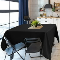 PiccoCasa Square Polyester Tablecloth for Indoor Outdoor 55x55 Inches Black