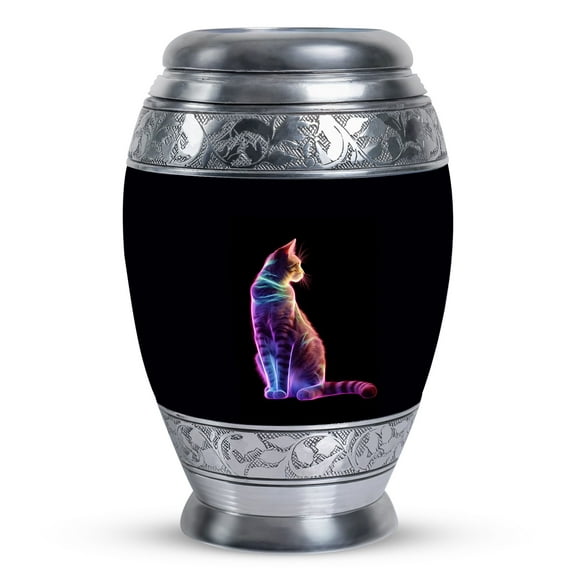 Neon Silhouette Cat Funeral Cremation Urns For Ashes - Small Urns For Human Ashes Adult Male - Urn For Ashes For Women - Cremation Urns For Ashes For Women - Human Ashes Urns (Size-3inch,1PC)