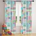 thumbnail image 5 of Blackout Kids Curtains,Multicolor Cartoon Geometric and Striped Pattern Childrens Insulated Curtains Set Of 2,Bedroom Essentials,Toddler Room Decor 42x84in(106x213cm), 5 of 5