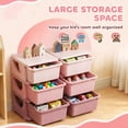 thumbnail image 5 of Qaba Kids Storage Organizer, 3 Tier Toy Storage Unit with 6 Removable Bins, Plastic Drawer Chest for Bedroom Nursery Playroom Living Room, Polypropylene, Pink, 5 of 10