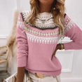 thumbnail image 4 of Edvintorg Womens Sweater Plus Size Fashion Crew Neck Casual Pullover Top Long Sleeve Loose Knit Sweaters Women's Clothes S-3XL Pink, 4 of 7