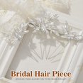 thumbnail image 3 of Crystal Wedding Hair Pins Gold Leaf Hair Piece Rhinestone Bride Hair Accessories for Women (Gold), 3 of 4