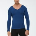 thumbnail image 6 of Ahabrexf Fitness Clothing, Men's Plain Solid Color Sports Warm Thick V-Neck Long Sleeve Top, 6 of 7