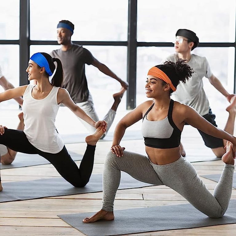 4 Pack Sport Headbands for Women and Men, Breathable  display picture 3