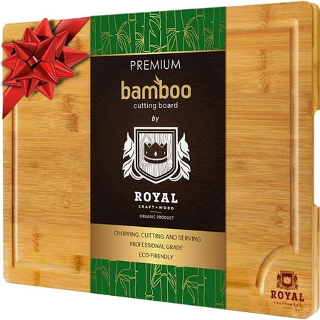 XL Cutting Board - Extra Large Bamboo Cutting board for Kitchen - Butcher Block for Chopping Meat and Vegetables by Royal Craft (Best Roids For Cutting)