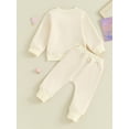 thumbnail image 5 of 2PCS Baby Girls Fall Outfits 6 12 18 24M 3T Long Sleeve Rainbow Print Sweatshirt + Pants Set Toddler Clothes, 5 of 10