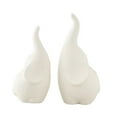 thumbnail image 4 of 2 figuras de elefante de cerámica para decoración, regalo de mesa. blanco, 4 of 9