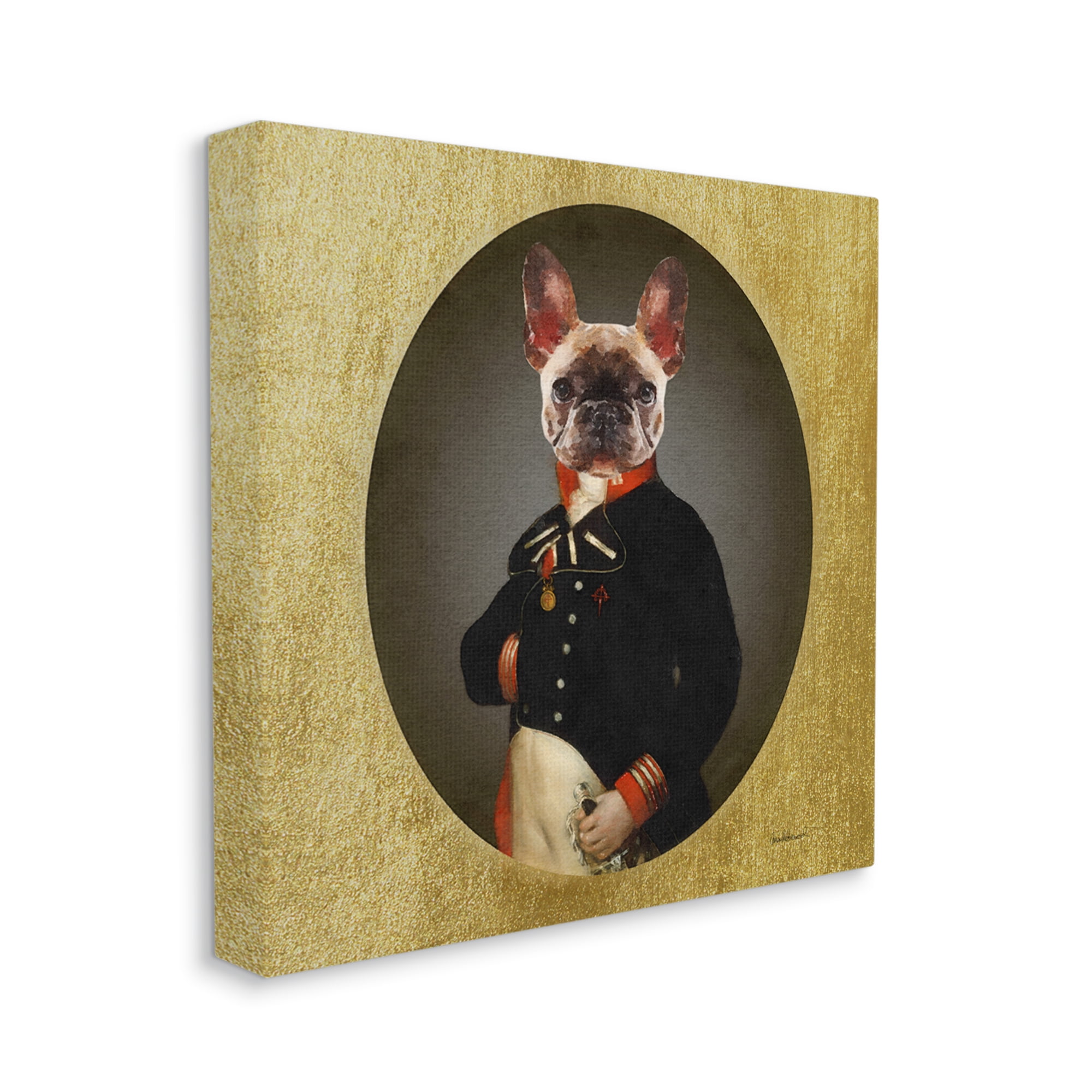 Stupell Industries Military French Bulldog Funny Conquistador Dog Fashion,36 x 36, Design by Amanda Greenwood