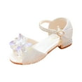 thumbnail image 4 of UngA Girls Wedge Sandals Toddler Girls Sandals Little Girls Kids Summer Shoes Toddler Sandals Girls Dance Shoes(White,Size 12.5), 4 of 5