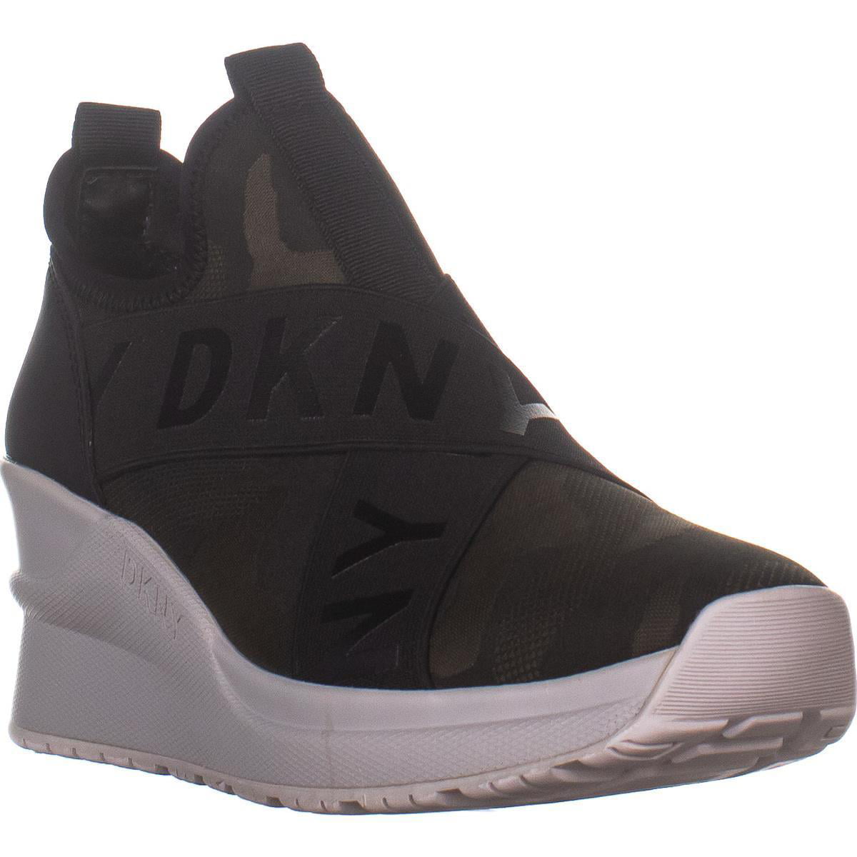 dkny camo wedge sneakers