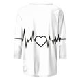 thumbnail image 5 of Qetyuw Valentines Shirts for Women Love Heart Graphic T-Shirt 3/4 Length Sleeve Round Neck Blouse Tops Casual Summer Tee Shirt, 5 of 5