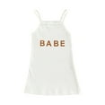 thumbnail image 1 of Kiapeise Kids Girls Spaghetti Strap Dress Toddler Letter Print Casual Sleeveless A-line Dress Summer Party Wear, 1 of 9