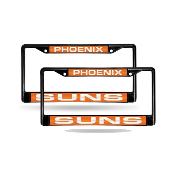 Phoenix Basketball Suns Black Metal (Set of 2) Laser Cut License Plate Frames