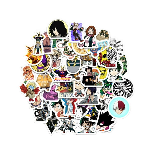 50 pieces my hero academia stickers anime boku no hero suitcase skateboard sticker decor walmart com