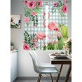 thumbnail image 3 of Summer Flamingos Sheer Curtains 63 Inch Length 2 Panels Set, Tropical Flowers Leaves Cactus Plaid Voile Window Treatment Rod Pocket Curtains Sheers Drapes for Bedroom/Living Room/Kitchen 52x"63"x2, 3 of 7