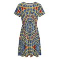 thumbnail image 4 of Distressed Dragoncon Marriott Carpet Pattern with Extrusion Sundress Short Sleeve Dress Summer Women Clothes Dress for Women Dresses, 4 of 7