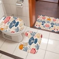 thumbnail image 5 of Ocean Shell Bathroom Rugs Set Colorful Shell Coral Abstract Texture Non Slip Absorbent Soft Bath Mats 3 Piece Set with Bathroom Rug, U-Shaped Floor Mat, Toilet Seat Cover Large Size, 5 of 9