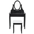 thumbnail image 1 of Patiojoy Mirrored Dressing Table Wooden Vanity Makeup Unit w/ Cushioned Stool Black, 1 of 6