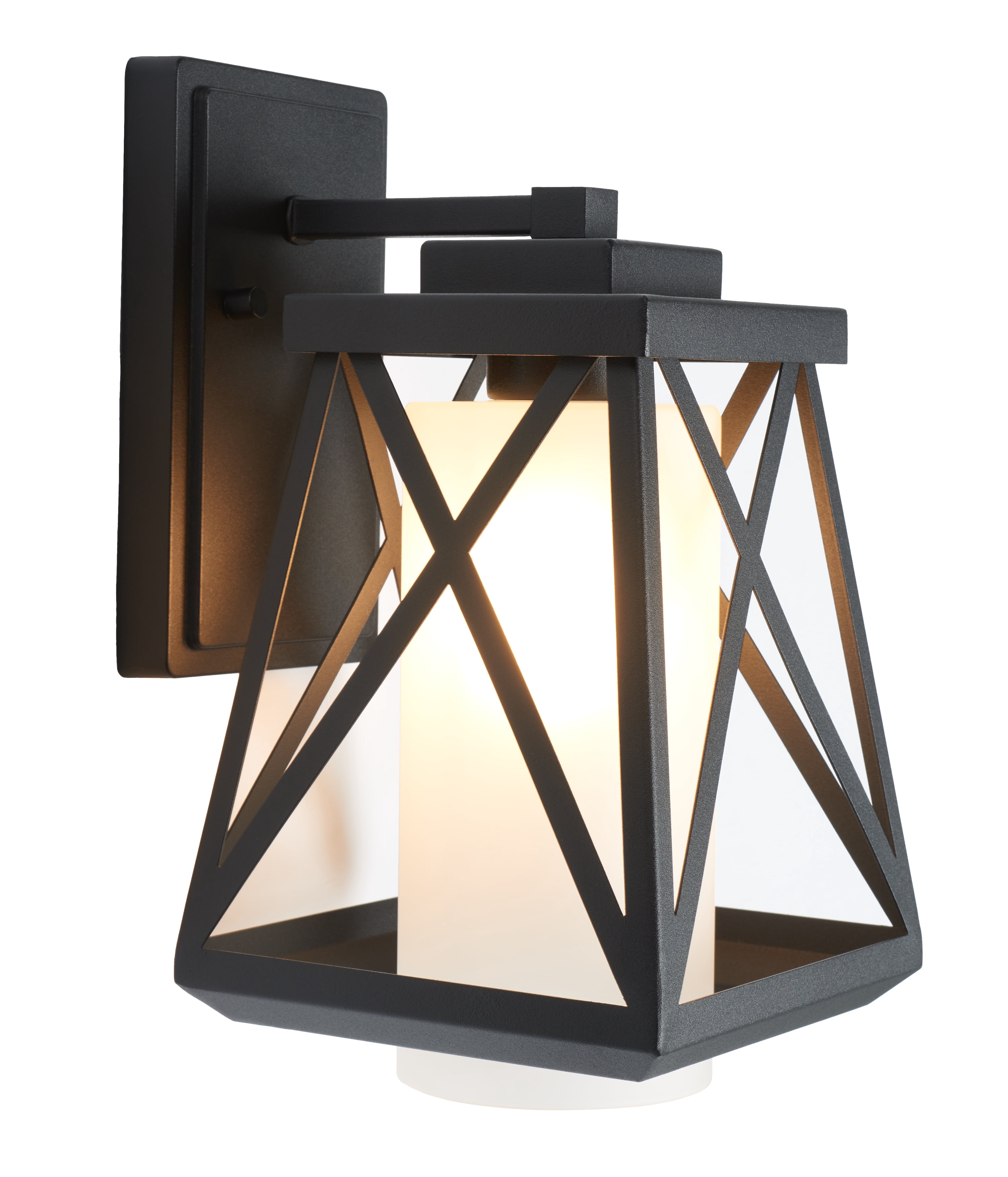 SAFAVIEH Braith 2-Light A19 Black Steel Wall Sconce with Black Shade, Set of 2