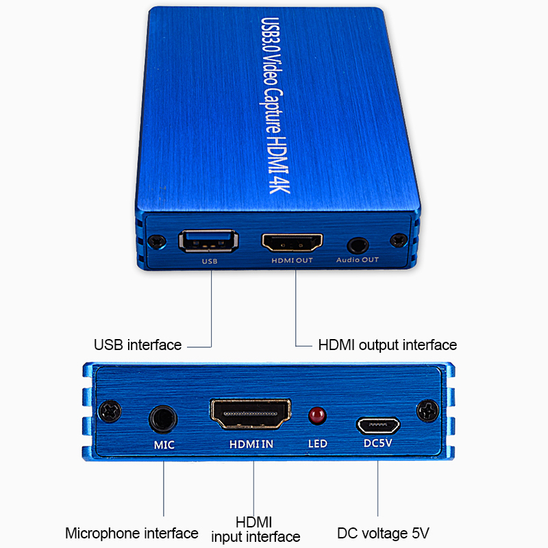 4K Recording Box HD Video Capture Card 1080P Video Recorder Driverless