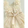 thumbnail image 6 of Coduop Baby Girls Princess Rompers,Sleeveless Square Neck Floral Lace Bodysuit,with Head Band, 6 of 8