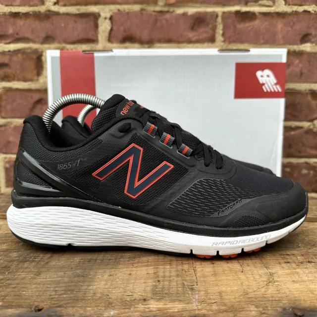 New Balance 1865 Walking Shoes Mens 8 Black Stability Running Trainers Sneakers