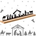 thumbnail image 1 of Belén Belén para Navidad Interior Conjunto de Belén de Metal Negro con Base de Madera Fiesta de Navidad (Estilo Delicado), 1 of 5