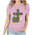 thumbnail image 2 of RKSTN Womens Tops 2024 Easter Eggs Printing Short Sleeve Crew Neck Tops Fashion Solid Color Soft Loose Plus Size Blouse Tops, 2 of 3