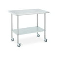 thumbnail image 2 of EDTara Table de Préparation Commerciale en Acier Inoxydable avec 4 Roues, Établi de Cuisine 48x24 Pouces, Tablette Inférieure Réglable, Table Robuste Parfaite pour Restaurants, Garages et Cuisine Extérieure, 2 of 7