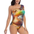 thumbnail image 3 of Sikiie Rainbow Lamb Breakfast Print Women One Piece Swimsuits Tummy Control One Shoulder Bathing Suits Ruffle Swimwear, From S to XXL-X-Large, 3 of 6