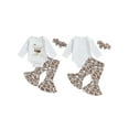 thumbnail image 3 of Aojekbee Baby Girl Fall Football Outfit Long Sleeve Round Neck Romper with Flare Pants and Headband 3 Pcs Set, 3 of 10