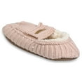 thumbnail image 3 of Gaahuu womens textured knit faux shearling lined soft sole mocassin slipper, 3 of 5