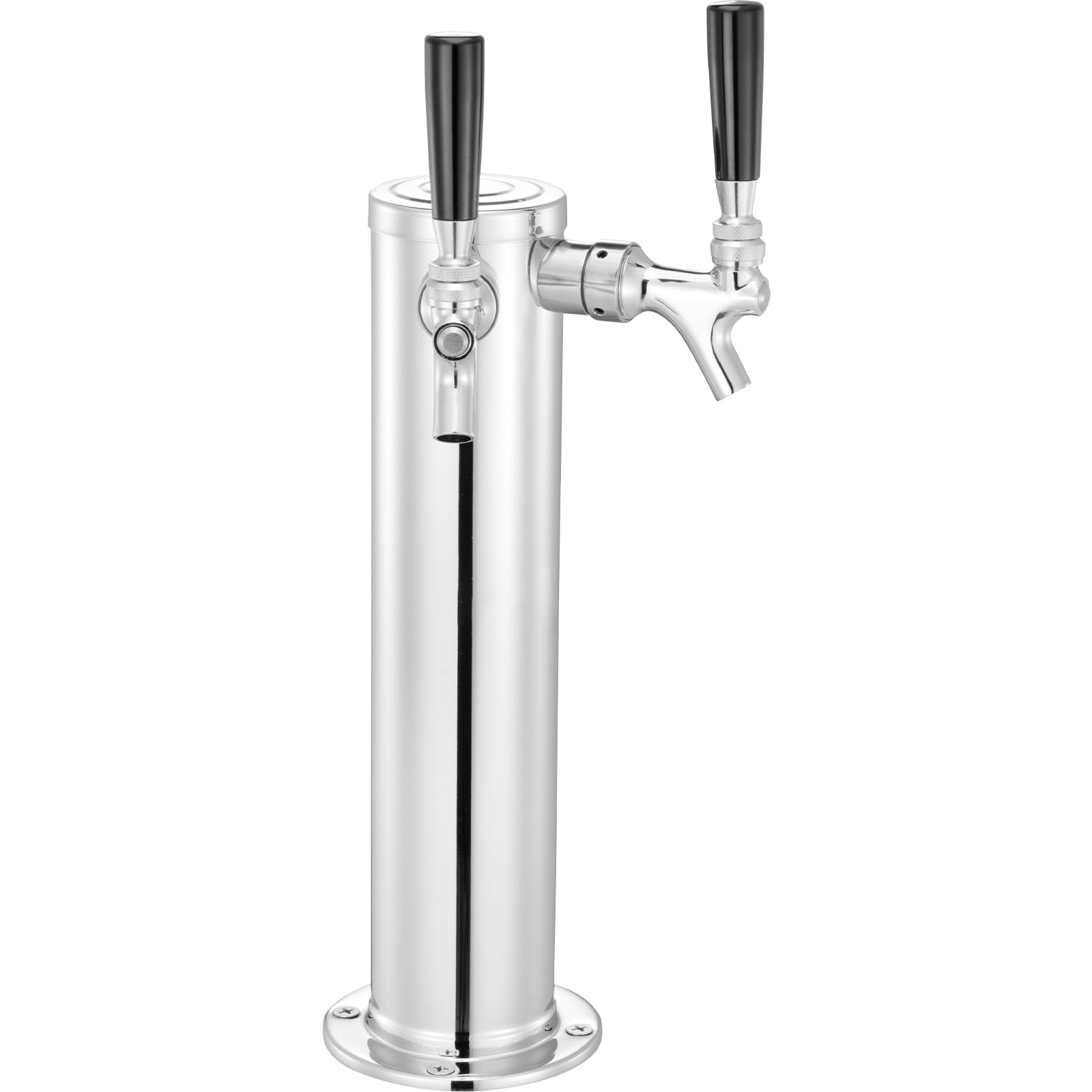 KFFKFF Kegerator Tower Set, Two-Tap Beverage Modification System, Metallic Keg Beverage Tower Distributor with Dual Indicator CGA320 Controller & D-System Keg Connector, Auto-Shut Spring