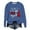 Blue, variant on Women's Long Sleeved Crew Neck Print Lightweight Hoodie Juniors Sweatshirts
