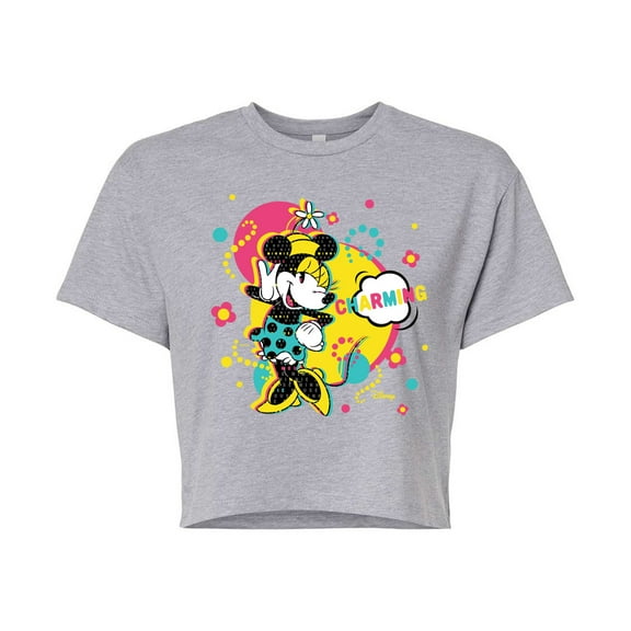 Disney - Minnie Charm - Juniors Cropped Cotton Blend T-Shirt