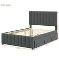 thumbnail image 5 of Bellemave Full Bed with Trundle and Storage, Upholstered Platform Bed with 3 Drawers, Wood Full Bed Frame with Tuffted Headboard for Teens Adult Bedroom（Gray）, 5 of 8