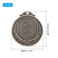 thumbnail image 2 of Uxcell 3rd Award Medals, Round Flat Metal Medals with Wheat Pattern, Copper 6Pcs, 2 of 6