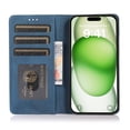 thumbnail image 5 of for iPhone 16 Plus Case, PU Leather Case, Vintage Wallet Case Book Folding Flip Case with Kickstand Card Holders Slots Magnetic Closure Protective Cover for iPhone 16 Plus, Blue, 5 of 13