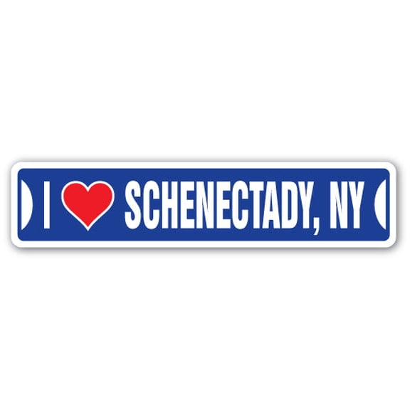I LOVE SCHENECTADY NEW YORK Street Sign ny city state us wall road décor gift