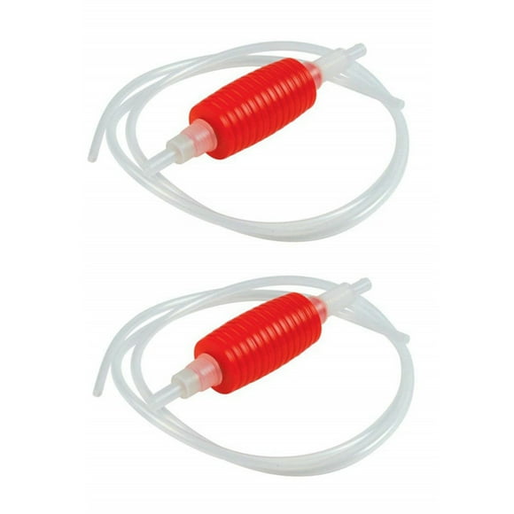 2X 2 Meter Red Syphon Tube Hand Fuel Pump Gasoline Siphon Hose Gas Oil Water Fuel Transfer Siphon Pump for Water