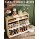 thumbnail image 4 of QinaQin Zapatera delgada con 4 puertas abatibles, organizador de madera con repisa superior abierta, ideal para entrada, pasillo o recámara, ahorra espacio y mantiene orden, 4 of 9