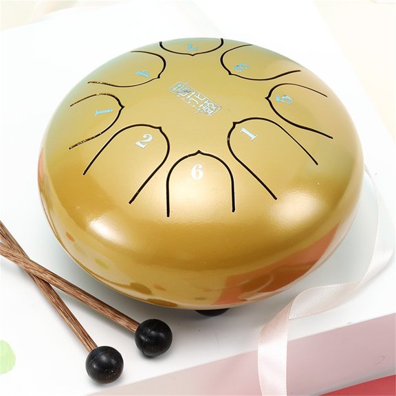 Rain Drum for Outside Garden, 8 Note 6 Inch Steel Tongue Drum, Chakra Drum for Rain Music Chime, Musical Instruments, Meditation Accessories for Camping, Meditation, Yoga, Education