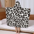 thumbnail image 5 of White and Black Of Leopard Print Hooded Bath Towel，50"x30" for Ages 3 To 12 Kids, Quick Dry Lightweight Soft Microfiber Hood Beach Towel Cover Up for Kids, 5 of 7
