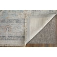 thumbnail image 3 of Feizy Caldwell Transitional Medallion, Ivory/Blue/Orange, 1'6" x 1'6" Swatch Handmade Sheen Bohemian & Eclectic Floral & Botanical Design Carpet for Living Dining Bed Room, 3 of 8